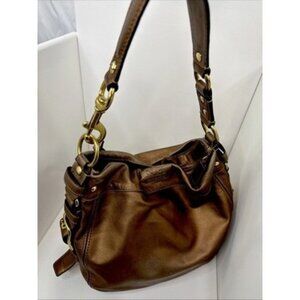 Coach Zoe Metallic Bronze Hobo Slouchy Leather Bag 12669. Read Description